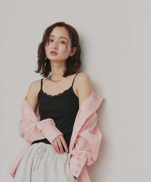 ad thie(アドティエ)の「カップ付きリボンデザイン キャミソール(キャミソール・レディース・ブラック/オフホワイト/イエロー・FREE)」の17枚目の写真