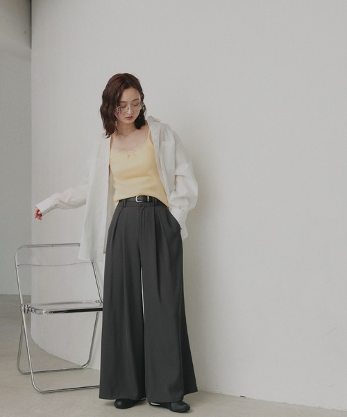 ad thie(アドティエ)の「カップ付きリボンデザイン キャミソール(キャミソール・レディース・ブラック/オフホワイト/イエロー・FREE)」の20枚目の写真