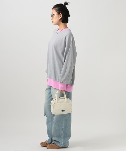 BAYFLOW（ベイフロー）の「配色ワッフルプルオーバー（Tシャツ/カットソー・レディース・ブラウン/オフホワイト/グレー/ネイビー・FREE）」の16枚目の写真