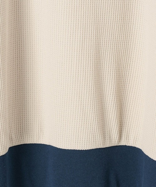 BAYFLOW（ベイフロー）の「配色ワッフルプルオーバー（Tシャツ/カットソー・レディース・ブラウン/オフホワイト/グレー/ネイビー・FREE）」の7枚目の写真