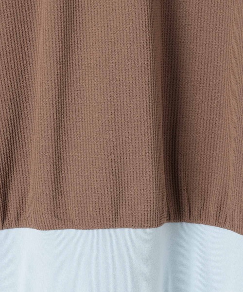 BAYFLOW（ベイフロー）の「配色ワッフルプルオーバー（Tシャツ/カットソー・レディース・ブラウン/オフホワイト/グレー/ネイビー・FREE）」の9枚目の写真