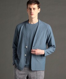 MONSIEUR NICOLE | グラフィックジャカード ノーカラーニットジャケット(カーディガン/ボレロ)