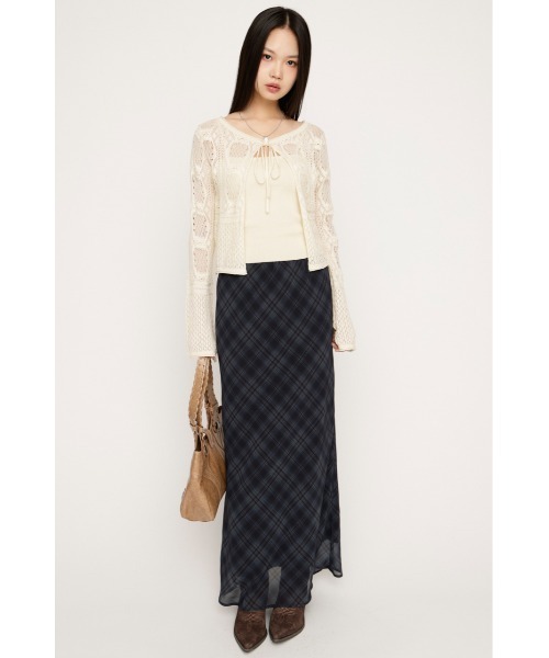 sly CROCHET TOUCH 2P カーディガン 黒 SLY（スライ） カーディガン CROCHET TOUCH 2P CD クロシェタッチツー