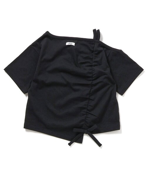 algy（アルジー）の「ギャザー半袖Tシャツ（Tシャツ/カットソー・キッズ・サックスブルー/ブラック/オフホワイト/グレー・150/140/130/160）」の11枚目の写真