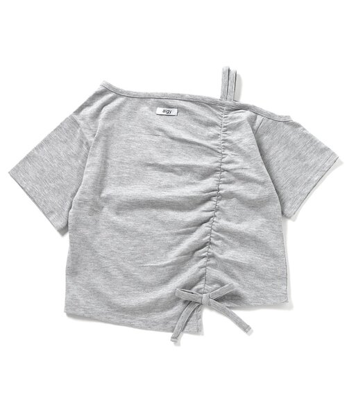algy（アルジー）の「ギャザー半袖Tシャツ（Tシャツ/カットソー・キッズ・サックスブルー/ブラック/オフホワイト/グレー・150/140/130/160）」の12枚目の写真