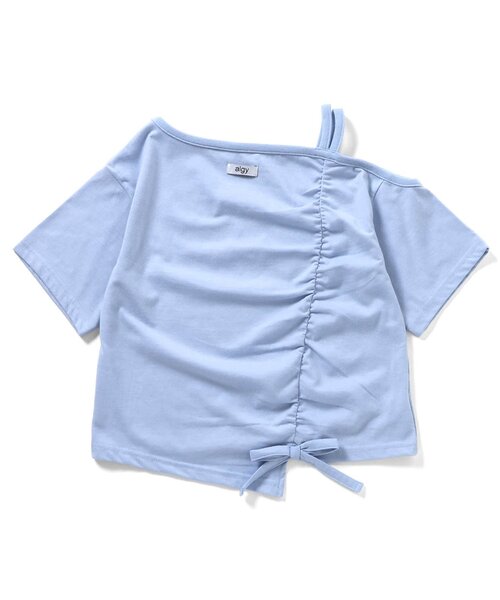 algy（アルジー）の「ギャザー半袖Tシャツ（Tシャツ/カットソー・キッズ・サックスブルー/ブラック/オフホワイト/グレー・150/140/130/160）」の7枚目の写真