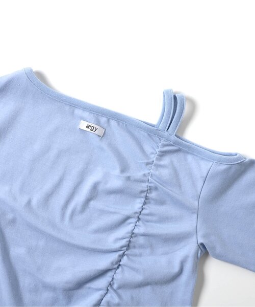 algy（アルジー）の「ギャザー半袖Tシャツ（Tシャツ/カットソー・キッズ・サックスブルー/ブラック/オフホワイト/グレー・150/140/130/160）」の14枚目の写真