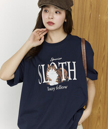 PUBLUX/パブリュクス <機能性素材>SLOTH 刺繍 キャット Tシャツ 限定展開