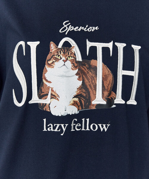 PUBLUX（パブリュクス）の「PUBLUX/パブリュクス ＜機能性素材＞SLOTH 刺繍 キャット Tシャツ　限定展開（Tシャツ/カットソー・レディース・ピンク/ホワイト/ネイビー/ブラック・MEDIUM/SMALL/LARGE）」の13枚目の写真