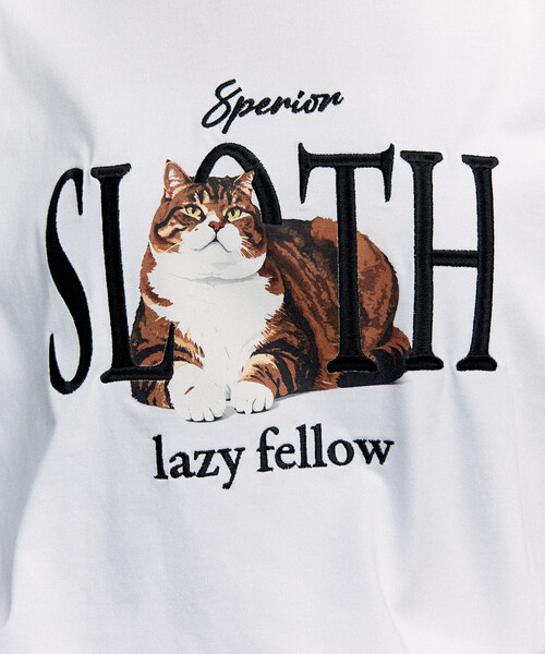 PUBLUX（パブリュクス）の「PUBLUX/パブリュクス ＜機能性素材＞SLOTH 刺繍 キャット Tシャツ　限定展開（Tシャツ/カットソー・レディース・ピンク/ホワイト/ネイビー/ブラック・MEDIUM/SMALL/LARGE）」の22枚目の写真