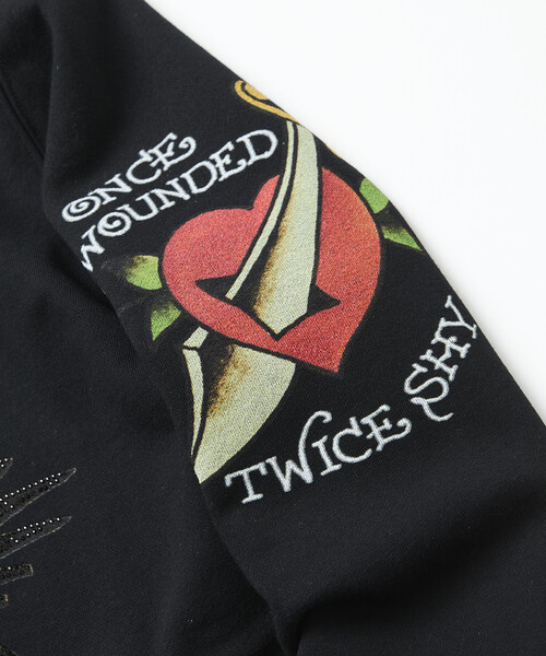 FREAK'S STORE(フリークスストア)の「限定展開 Ed Hardy/エドハーディ ED HARDY ROSE R- STONE HOODIE(パーカー・メンズ・ブラック・MEDIUM/X-LARGE/LARGE)」の7枚目の写真