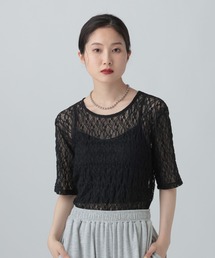 LEPSIM | ストレッチレース5分袖T　672392(Tシャツ/カットソー)