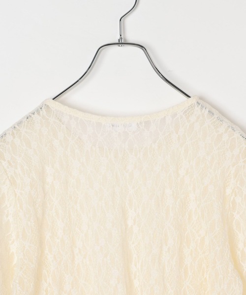 LEPSIM（レプシィム）の「ストレッチレース5分袖T　672392【KKfashion紹介アイテム】（Tシャツ/カットソー・レディース・アイボリー/ブラック/オフホワイト/チャコールグレー・FREE）」の9枚目の写真