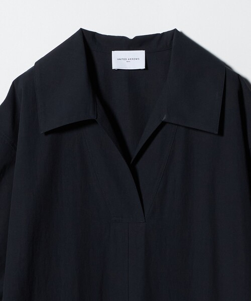 UNITED ARROWS（ユナイテッドアローズ）の「コットン スキッパー シャツ ワンピース ‐ウォッシャブル‐（ワンピース・レディース・ネイビー/オフホワイト/ライラック・36/38）」の13枚目の写真