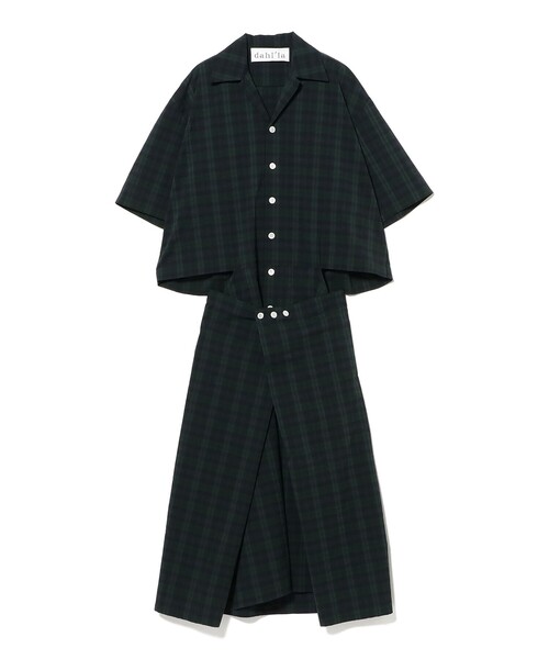 fennica（フェニカ）の「dahl'ia / シャツ ワンピース（ワンピース・レディース・ダークグリーン/ブルー・ONE SIZE）」の3枚目の写真