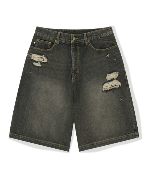 WKNDRS（ウィーキャンドース）の「[KOIN SEOUL] DAMAGED SKULL DENIM SHORTS (BLACK)（その他パンツ・レディース・その他・MEDIUM/LARGE/X-LARGE）」の15枚目の写真