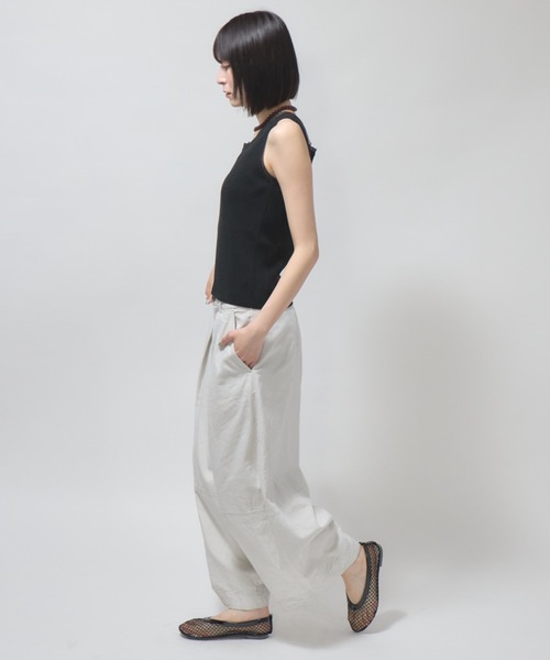 leimn（レイムン）の「チュールドッキングニットタンク（タンクトップ・レディース・オフホワイト/ブラック/ブラウン/ピンク・M）」の16枚目の写真