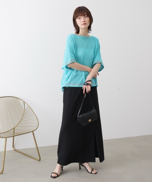 Bou Jeloud(ブージュルード)の「麻ライクニットプルオーバー(Tシャツ/カットソー・レディース・A/グリーン/オフホワイト・FREE)」の20枚目の写真