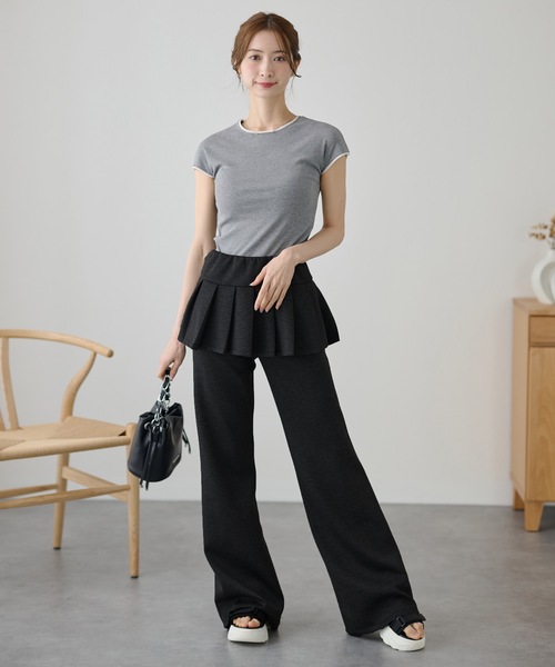 DAYRA(デイラ)の「ソリッドカラー スカート付き ワイド パンツ(その他パンツ・レディース・ダークグレー/ブラック/グレー・L/M)」の5枚目の写真