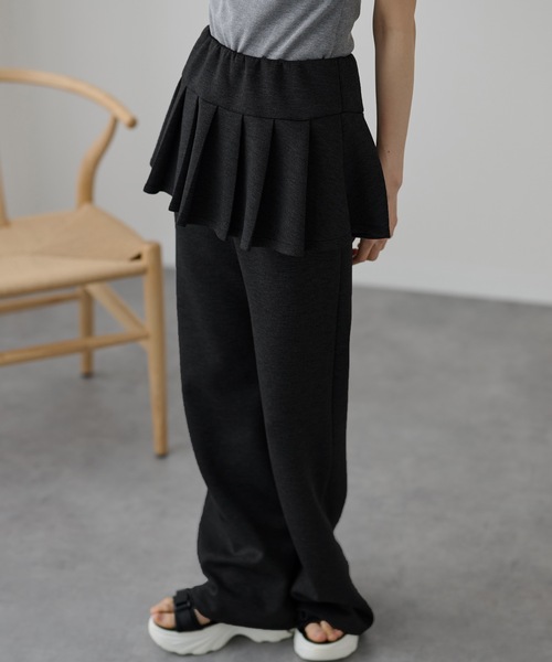 DAYRA(デイラ)の「ソリッドカラー スカート付き ワイド パンツ(その他パンツ・レディース・ダークグレー/ブラック/グレー・L/M)」の6枚目の写真