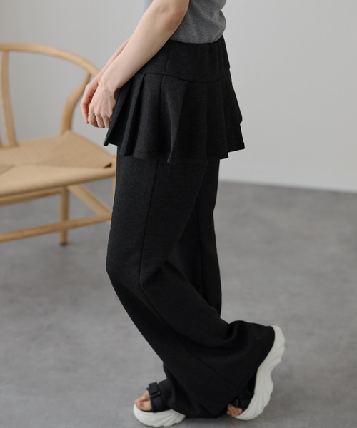 DAYRA(デイラ)の「ソリッドカラー スカート付き ワイド パンツ(その他パンツ・レディース・ダークグレー/ブラック/グレー・L/M)」の7枚目の写真