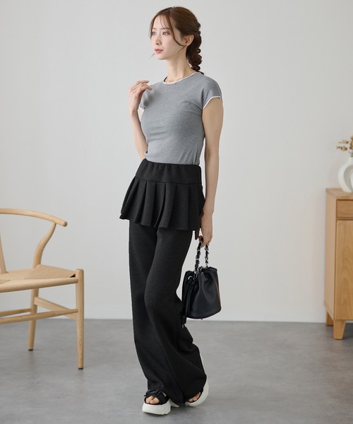 DAYRA(デイラ)の「ソリッドカラー スカート付き ワイド パンツ(その他パンツ・レディース・ダークグレー/ブラック/グレー・L/M)」の8枚目の写真