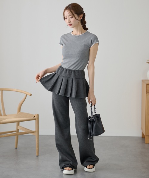 DAYRA(デイラ)の「ソリッドカラー スカート付き ワイド パンツ(その他パンツ・レディース・ダークグレー/ブラック/グレー・L/M)」の10枚目の写真