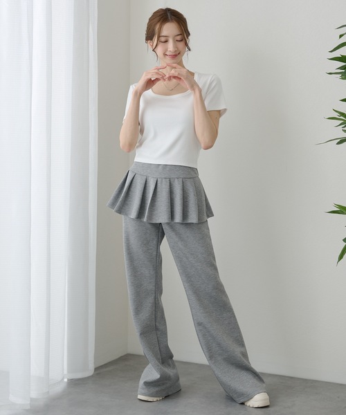DAYRA(デイラ)の「ソリッドカラー スカート付き ワイド パンツ(その他パンツ・レディース・ダークグレー/ブラック/グレー・L/M)」の14枚目の写真