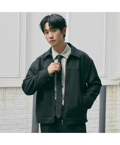 MINDBRIDGE（マインドブリッジ）の「[COUTURE]ツイルジップアップトラッカー（デニムジャケット・メンズ・ダークベージュ/ブラック・95/100/105/110）」の2枚目の写真