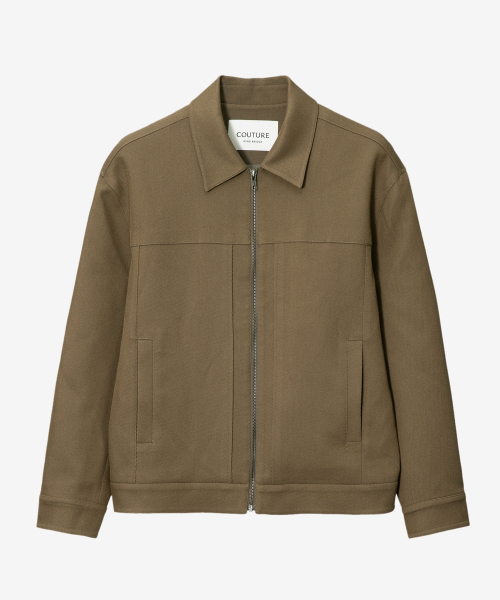 MINDBRIDGE（マインドブリッジ）の「[COUTURE]ツイルジップアップトラッカー（デニムジャケット・メンズ・ダークベージュ/ブラック・95/100/105/110）」の6枚目の写真