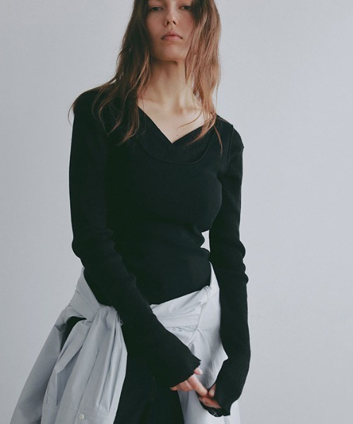 ETRE TOKYO（エトレトウキョウ）の「リネンヘルシーニットプルオーバー（ニット/セーター・レディース・ブラック/グレイッシュベージュ/ホワイト・FREE）」の13枚目の写真