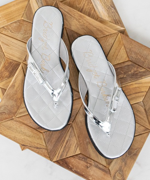 Bridget Birkin(ブリジットバーキン)の「【Bridget Birkin】キルティングリボントングサンダル(562212)(サンダル・レディース・ピンク系その他/ブラック系その他/シルバー・S/L/M/LL)」の3枚目の写真