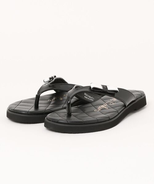 Bridget Birkin(ブリジットバーキン)の「【Bridget Birkin】キルティングリボントングサンダル(562212)(サンダル・レディース・ピンク系その他/ブラック系その他/シルバー・S/L/M/LL)」の12枚目の写真