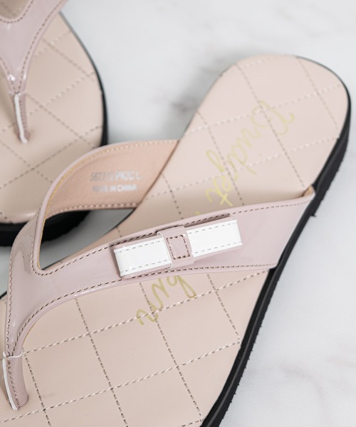 Bridget Birkin(ブリジットバーキン)の「【Bridget Birkin】キルティングリボントングサンダル(562212)(サンダル・レディース・ピンク系その他/ブラック系その他/シルバー・S/L/M/LL)」の8枚目の写真