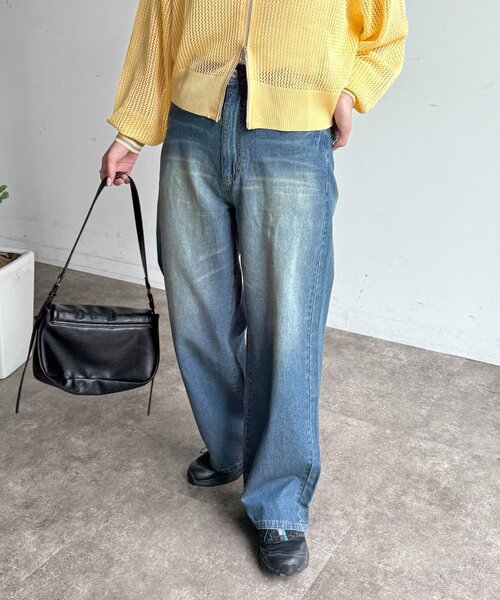 CPCM(シーピーシーエム)の「ハイウエストストレート麻混デニム(その他パンツ・レディース・ブルー/ダークブルー/ネイビー・MEDIUM/SMALL)」の3枚目の写真