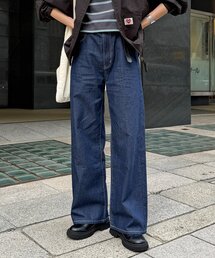 CPCM | ハイウエストストレート麻混デニム(その他パンツ)