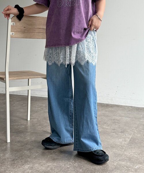 CPCM(シーピーシーエム)の「ハイウエストストレート麻混デニム(その他パンツ・レディース・ブルー/ダークブルー/ネイビー・MEDIUM/SMALL)」の8枚目の写真