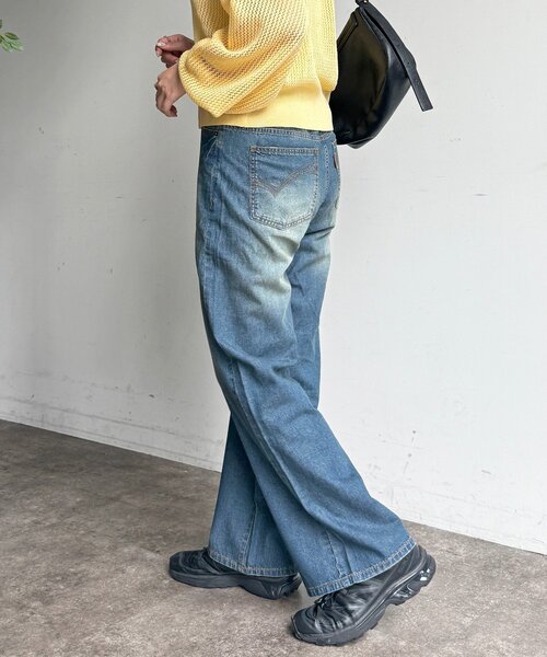 CPCM(シーピーシーエム)の「ハイウエストストレート麻混デニム(その他パンツ・レディース・ブルー/ダークブルー/ネイビー・MEDIUM/SMALL)」の13枚目の写真