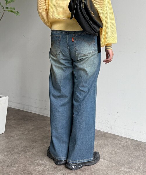 CPCM(シーピーシーエム)の「ハイウエストストレート麻混デニム(その他パンツ・レディース・ブルー/ダークブルー/ネイビー・MEDIUM/SMALL)」の14枚目の写真