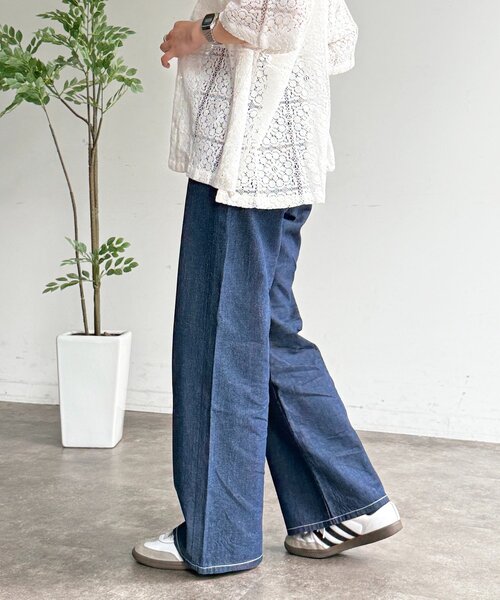 CPCM(シーピーシーエム)の「ハイウエストストレート麻混デニム(その他パンツ・レディース・ブルー/ダークブルー/ネイビー・MEDIUM/SMALL)」の19枚目の写真