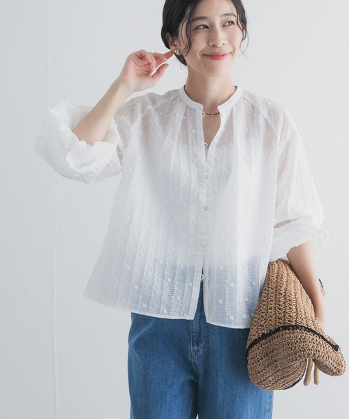 URBAN RESEARCH DOORS（アーバンリサーチドアーズ）の「カットドビーブラウス（シャツ/ブラウス・レディース・オフホワイト/ブラック・FREE）」の8枚目の写真