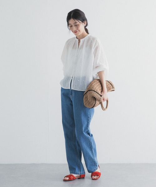 URBAN RESEARCH DOORS（アーバンリサーチドアーズ）の「カットドビーブラウス（シャツ/ブラウス・レディース・オフホワイト/ブラック・FREE）」の12枚目の写真