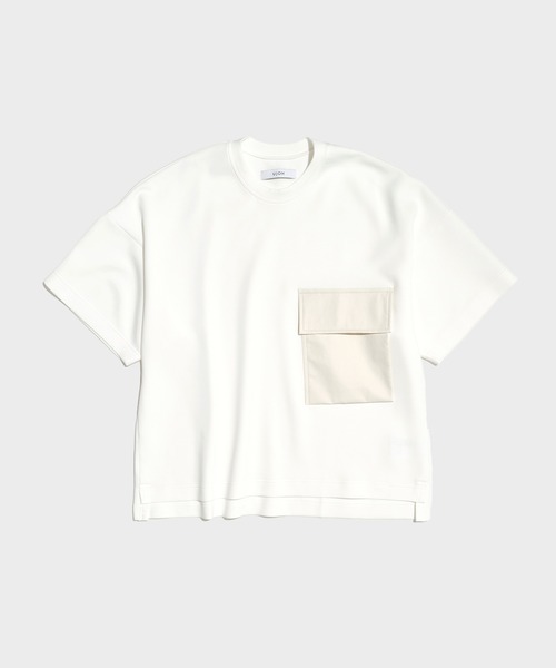 UJOH(ウジョー)の「【UJOH HOMME/ウジョーオム】M732-T58-201別注Belt Pocket Cropped T(Tシャツ/カットソー・メンズ・ホワイト/ブラック・4/5)」の2枚目の写真