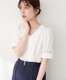 〈osono〉三角カフス配色Vネック