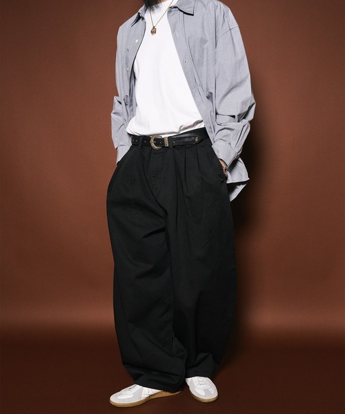 Subciety（サブサエティ）の「Super wide balloon chino pants（チノパンツ・メンズ・ベージュ/ホワイト/ブラック・MEDIUM/LARGE）」の15枚目の写真