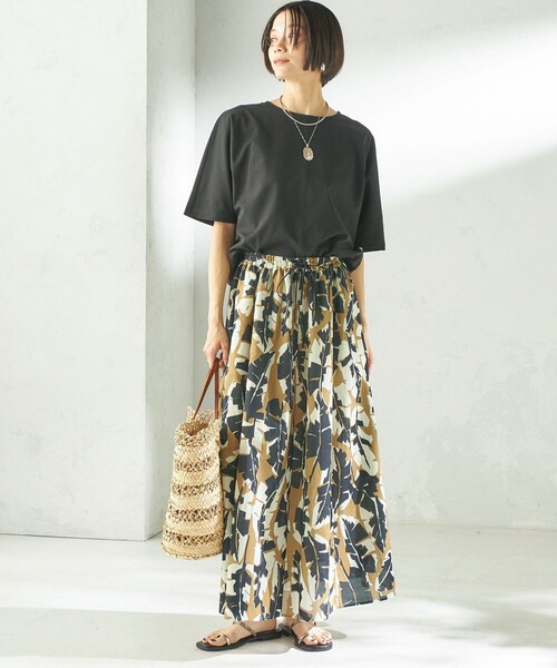 SHIPS(シップス)の「〈手洗い可能〉DEVEAUX リーフ プリント スカート(スカート・レディース・カーキ/ブルー・ONE SIZE)」の9枚目の写真