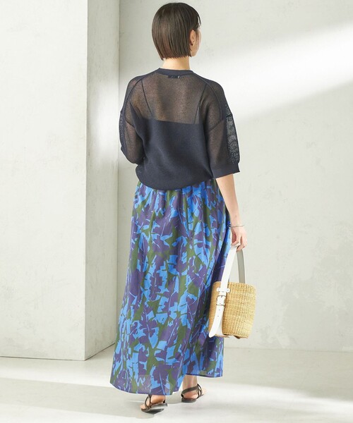 SHIPS(シップス)の「〈手洗い可能〉DEVEAUX リーフ プリント スカート(スカート・レディース・カーキ/ブルー・ONE SIZE)」の14枚目の写真