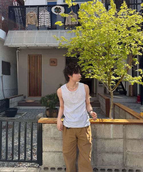 JUAN HOMME(ジュアンオム)の「リファインドヘンリーネックスリーブレス(メランジホワイト)(Tシャツ/カットソー・メンズ・その他・MEDIUM/LARGE)」の8枚目の写真