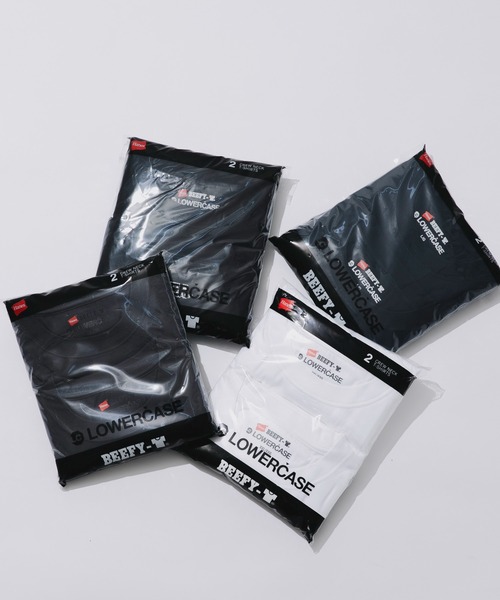 URBAN RESEARCH（アーバンリサーチ）の「HANES×LOWERCASE　LOWERCASE 2P BEEFY-T SS（Tシャツ/カットソー・メンズ・ホワイト系その他/グレー/ホワイト/ブラック/ネイビー・XX-LARGE/X-LARGE/LARGE/MEDIUM）」の2枚目の写真