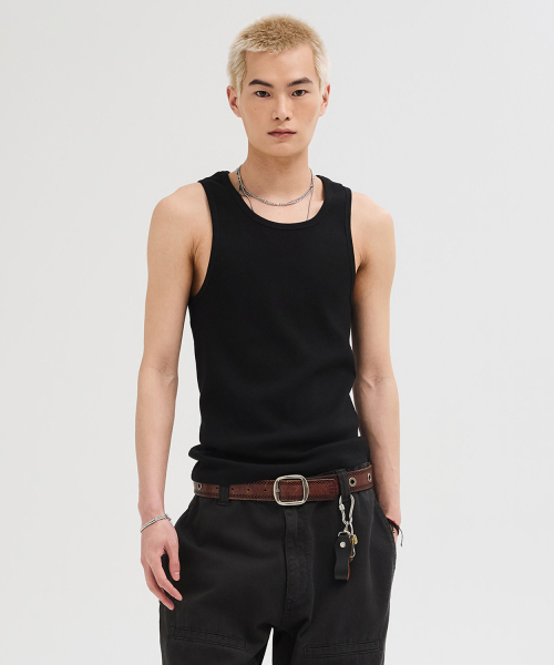 LEIRE（ルアール）の「エッセンシャルリブスリーブレス[ブラック]（Tシャツ/カットソー・メンズ・その他・MEDIUM/LARGE/X-LARGE）」の3枚目の写真